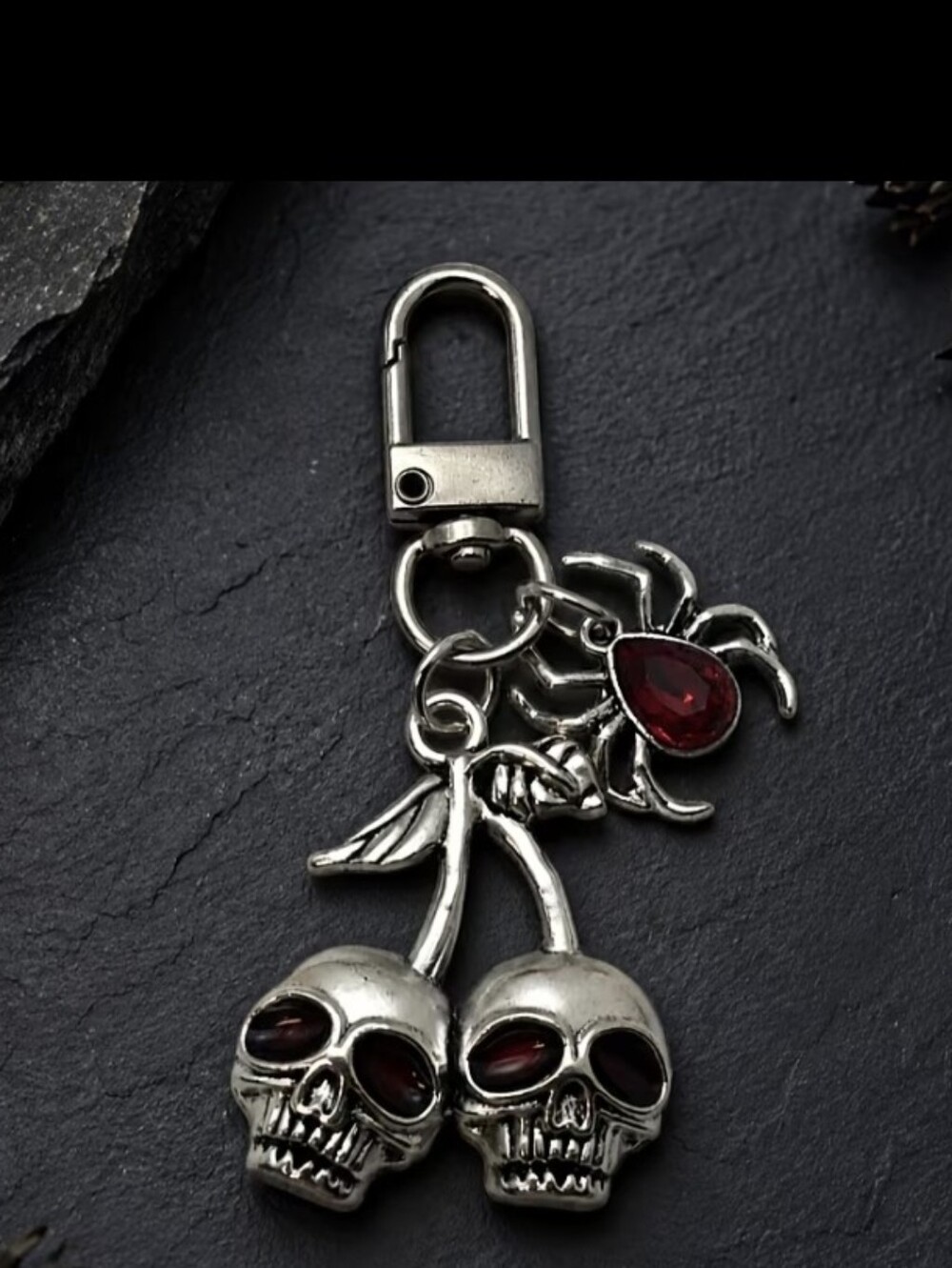 Skulls & Spider Bag Charm/keychain NEW